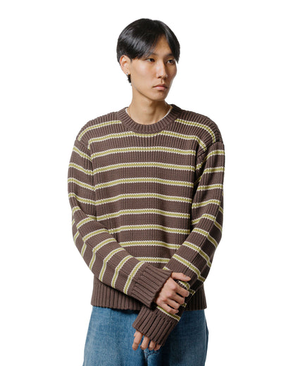 Stüssy Chunky Cotton Stripe Sweater Forest