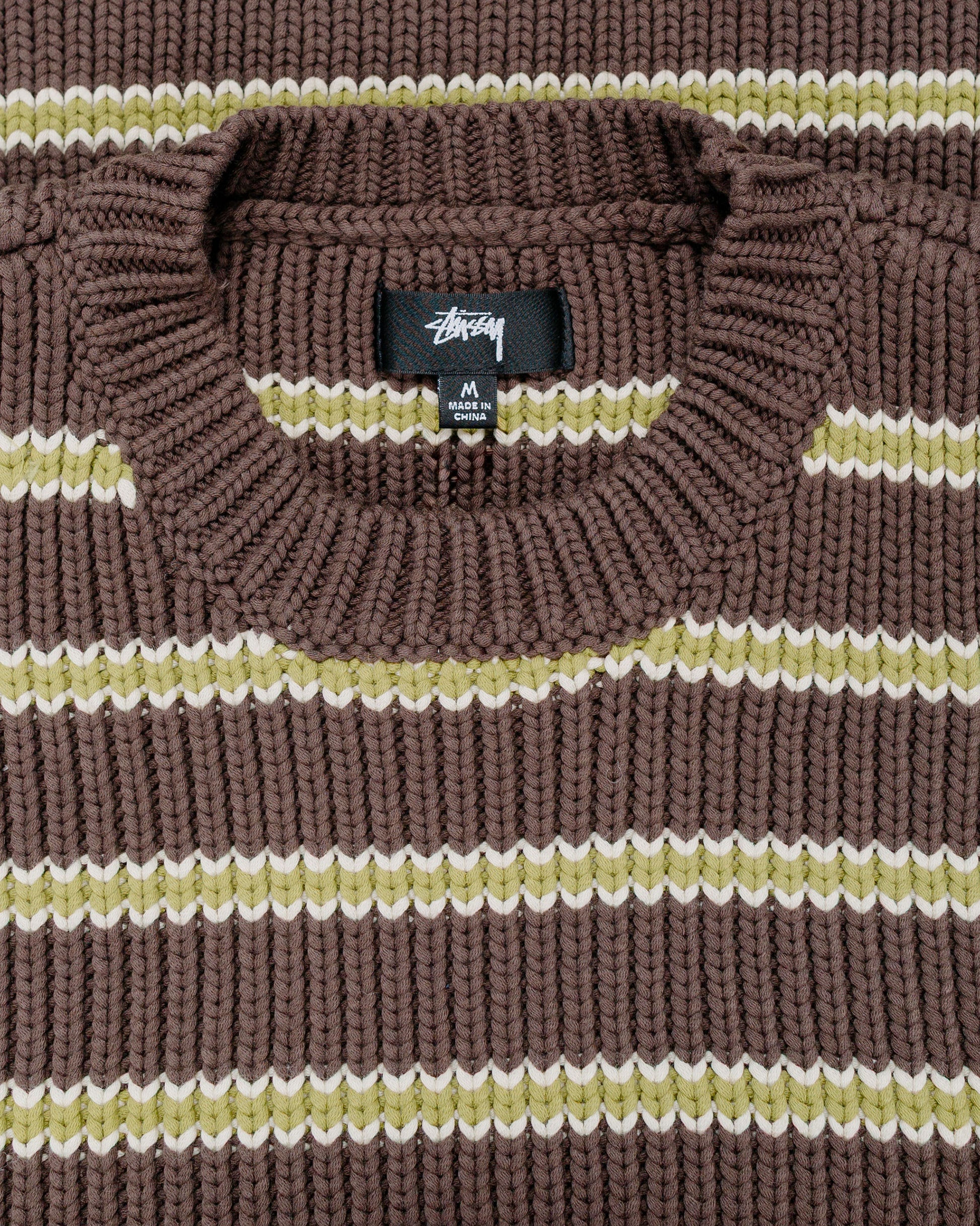 Stüssy Chunky Cotton Stripe Sweater Forest