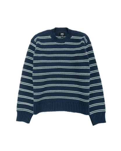 Stüssy Chunky Cotton Stripe Sweater Ocean