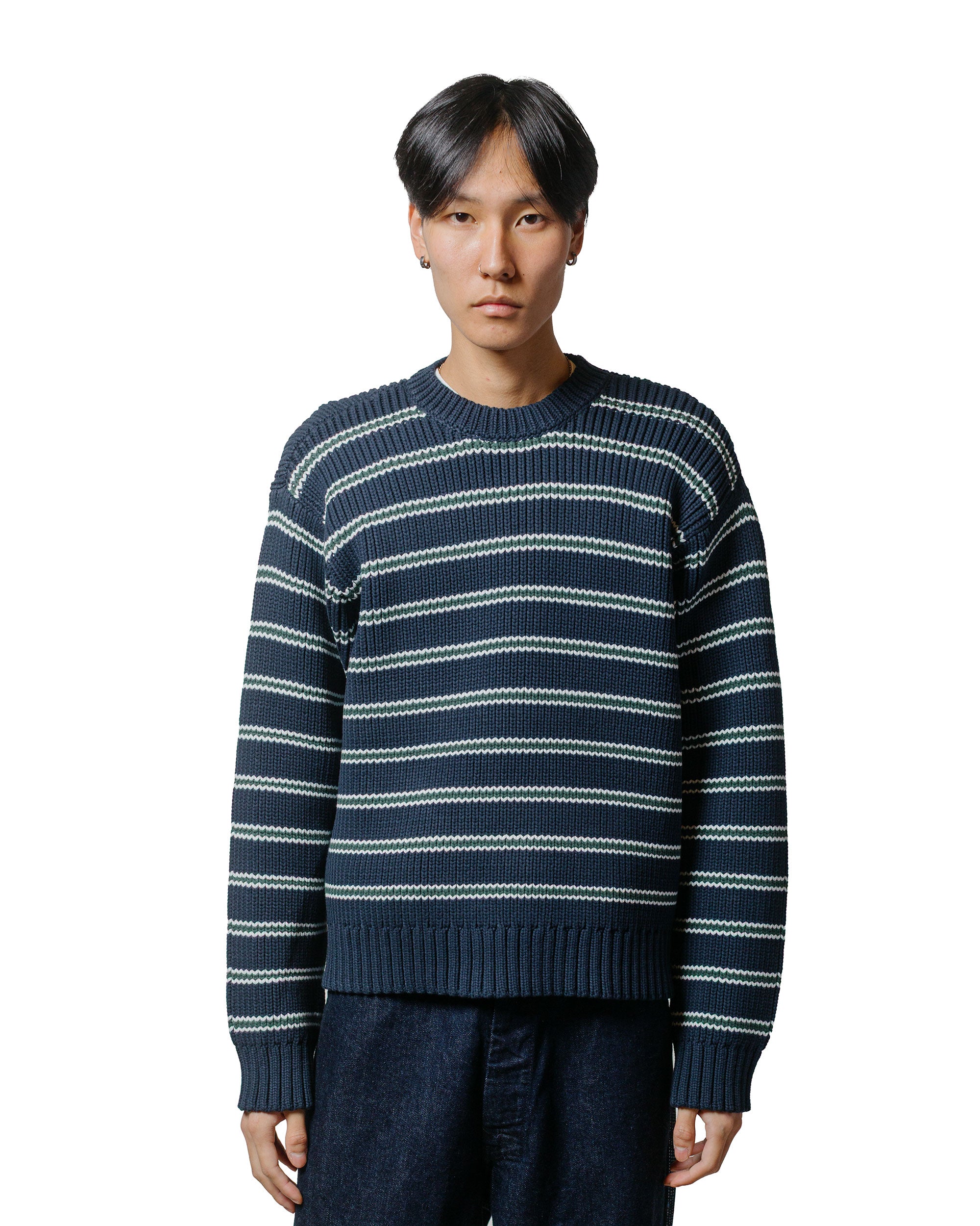 Stüssy Chunky Cotton Stripe Sweater Ocean