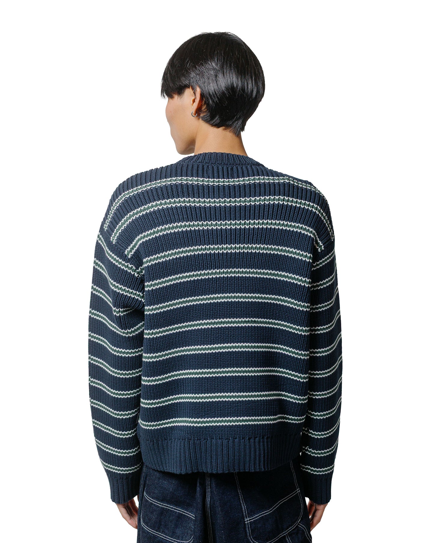 Stüssy Chunky Cotton Stripe Sweater Ocean