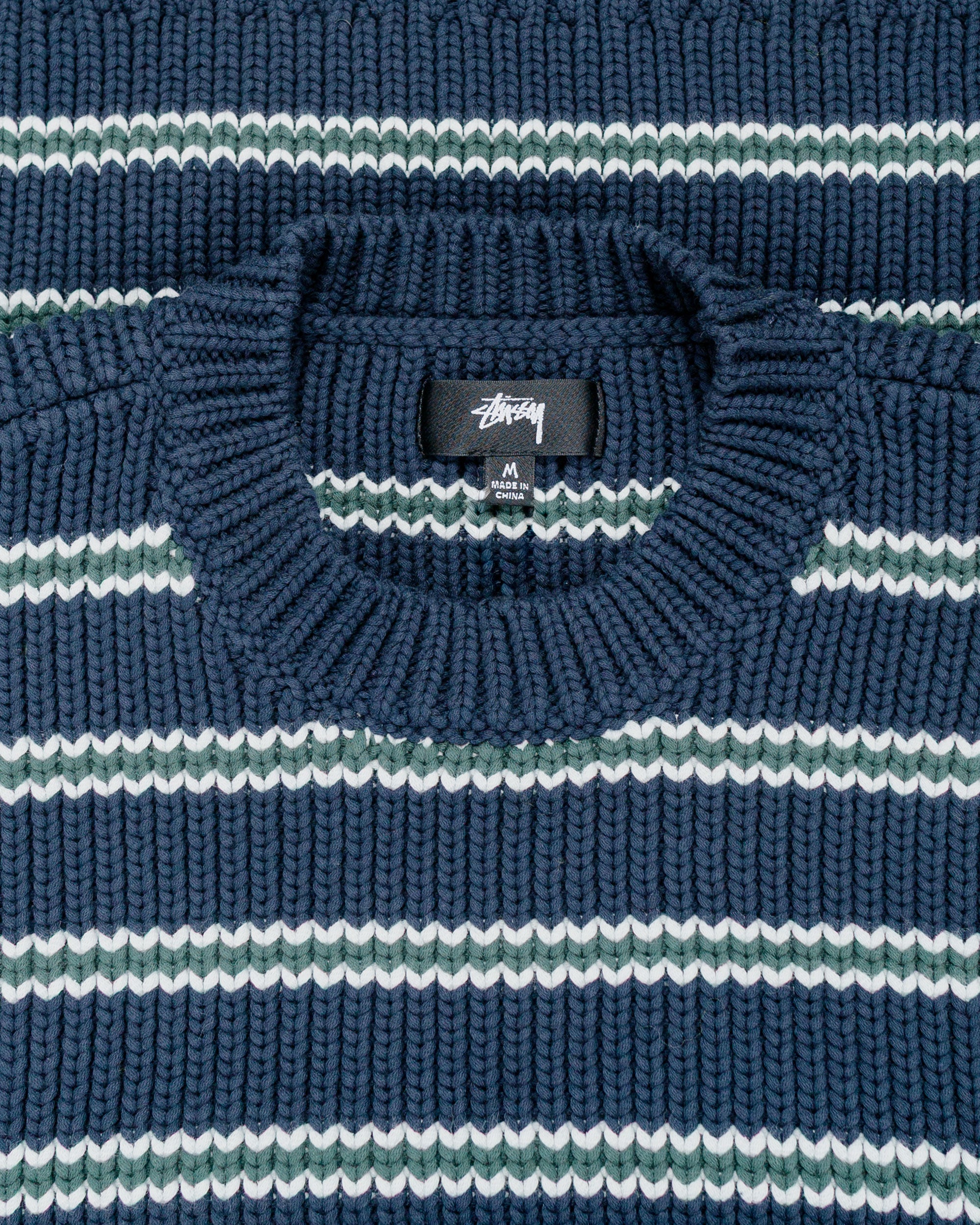 Stüssy Chunky Cotton Stripe Sweater Ocean