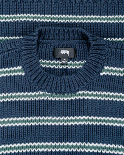 Stüssy Chunky Cotton Stripe Sweater Ocean