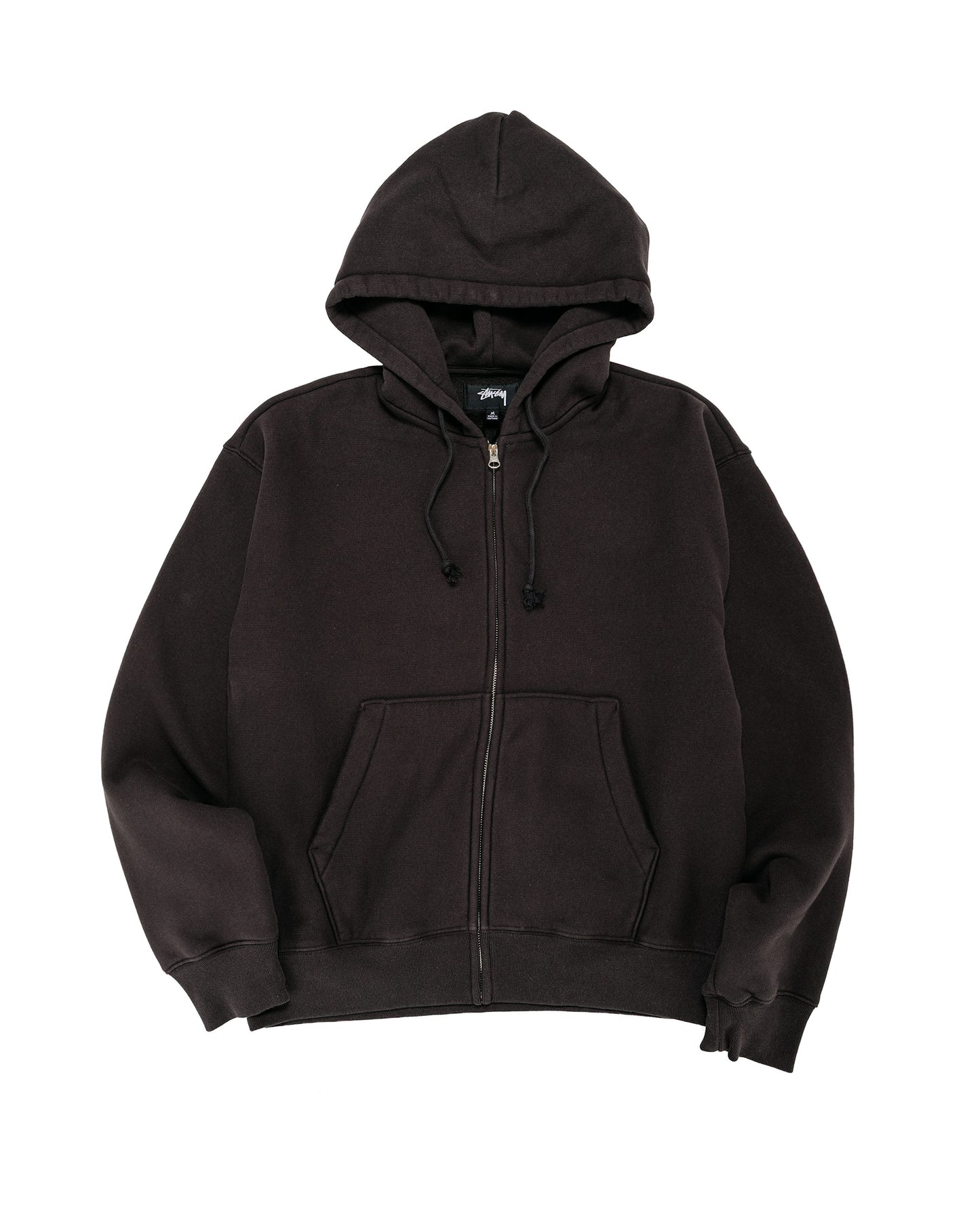 Stüssy Cursive Applique Zip Hoodie Black
