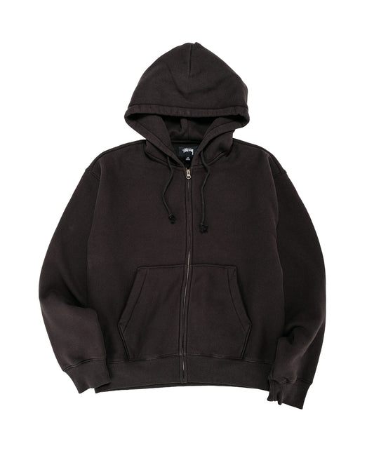 Stüssy Cursive Applique Zip Hoodie Black