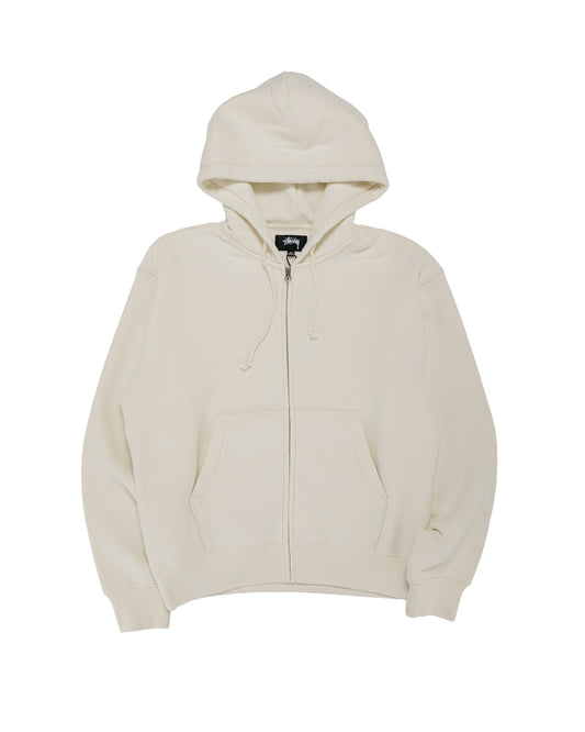 Stüssy Cursive Applique Zip Hoodie Natural