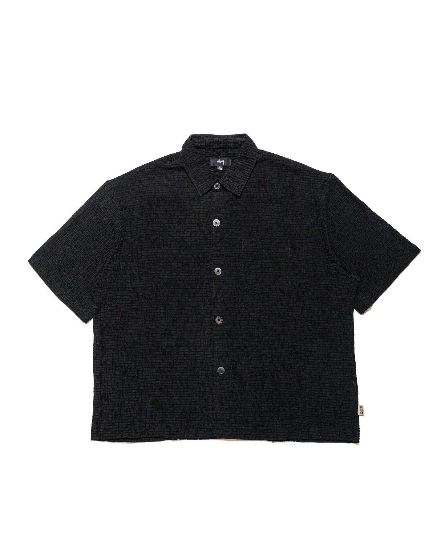 Stüssy Flat Bottom Crinkled Shirt Black