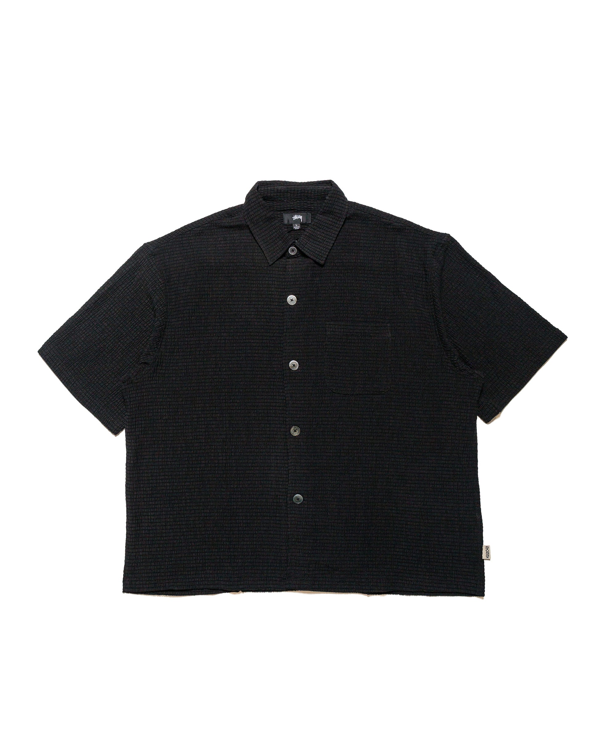 Stüssy Flat Bottom Crinkled Shirt Black