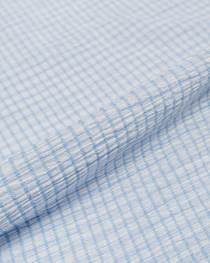 Stüssy Flat Bottom Crinkled Shirt Blue Check fabric