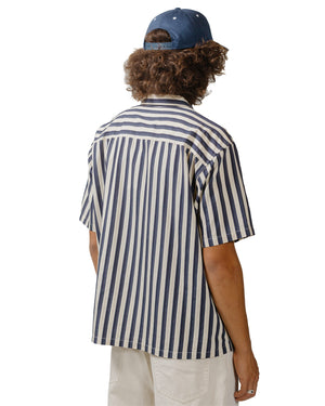 Stüssy Flat Bottom Stripe Shirt Navy model back