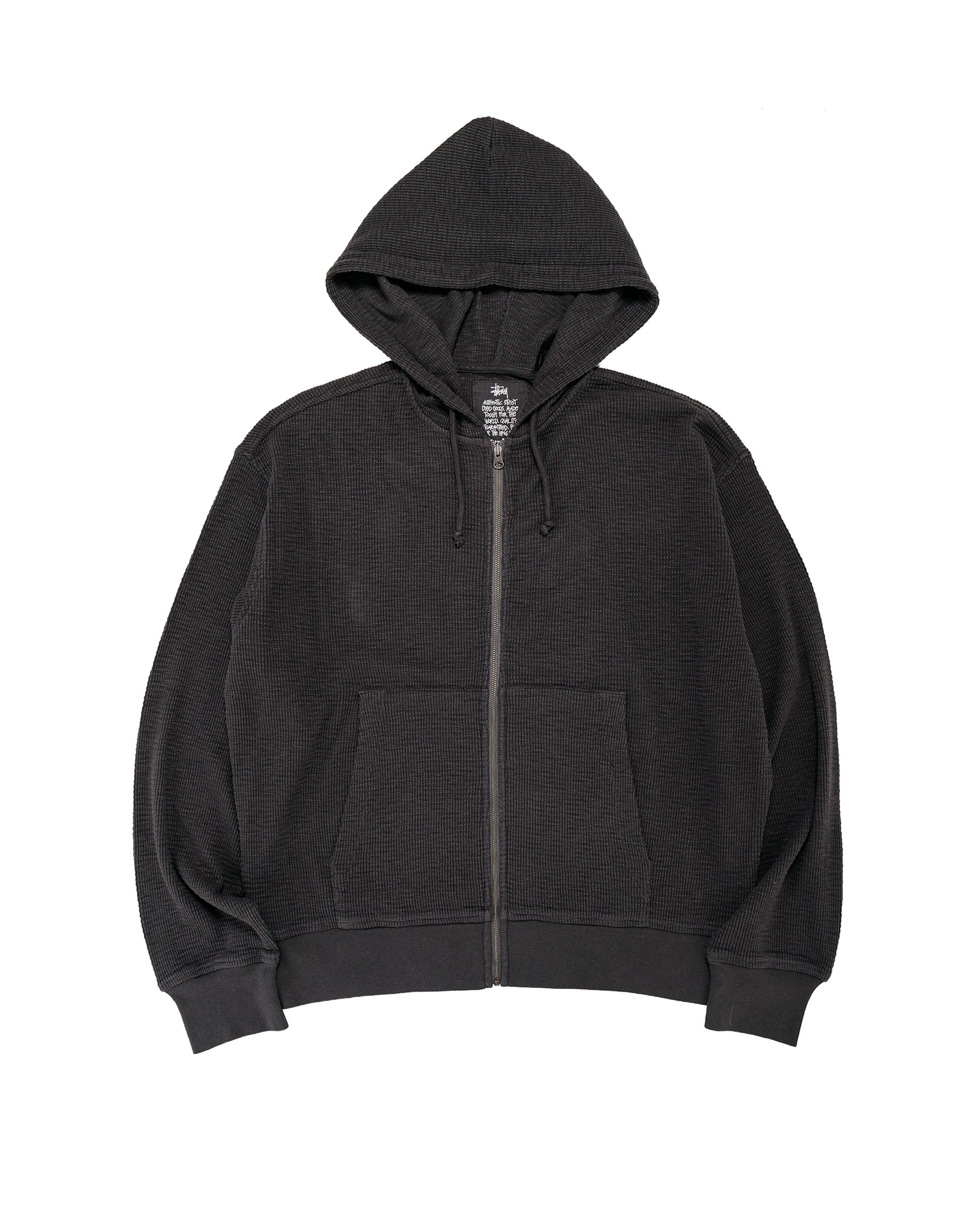 Stüssy Lightweight Thermal Hoodie Faded Black
