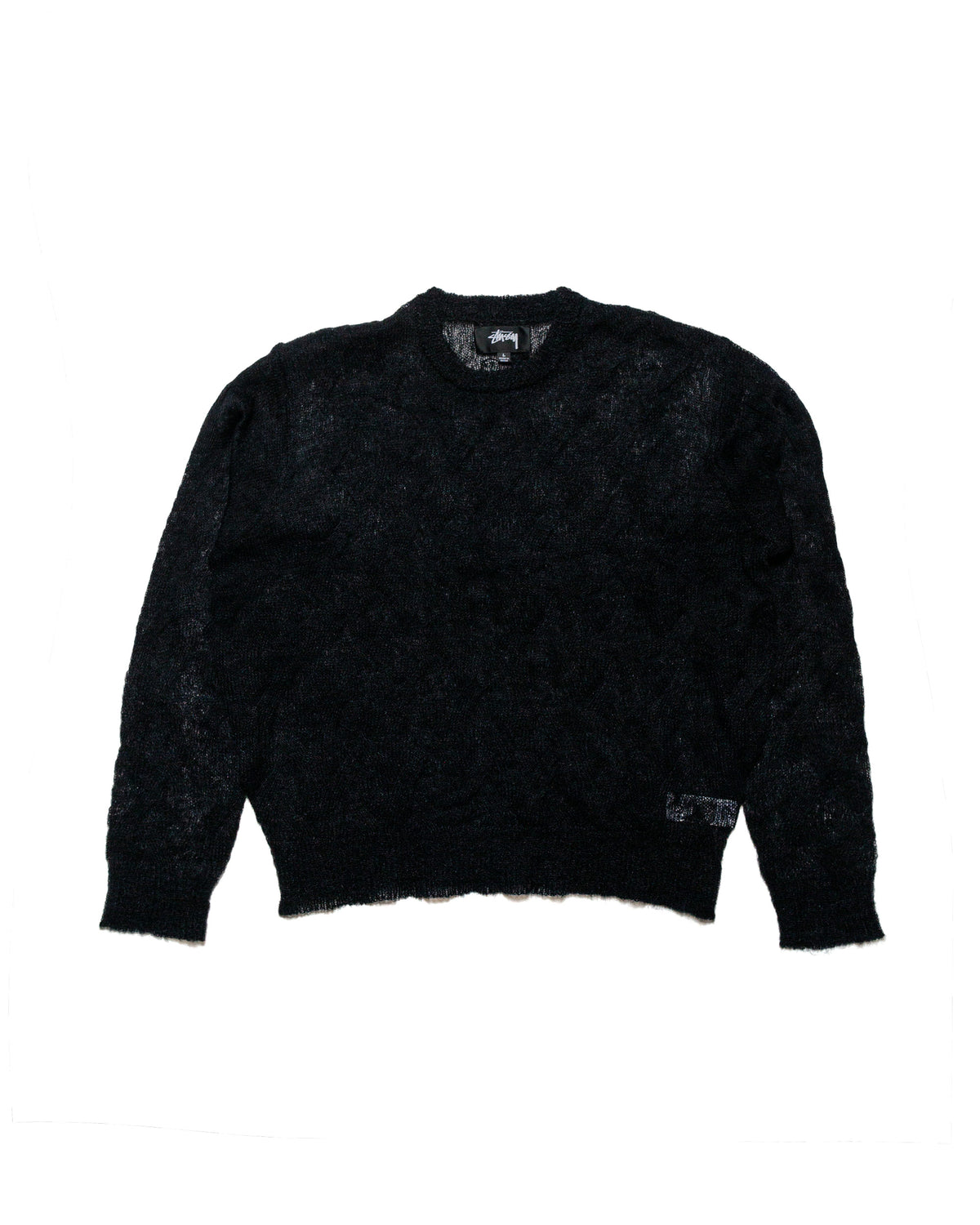 StussyLooseKnitCrossCableBlack 