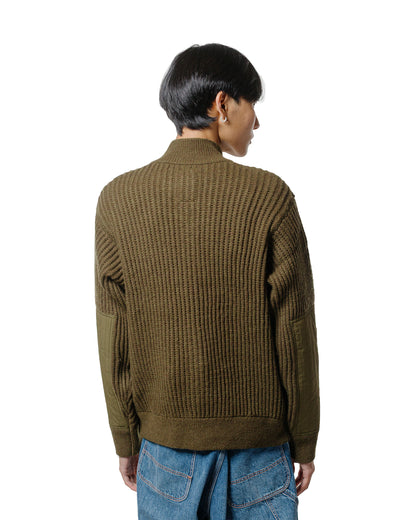 Stüssy Military Patch Zip Sweater Green