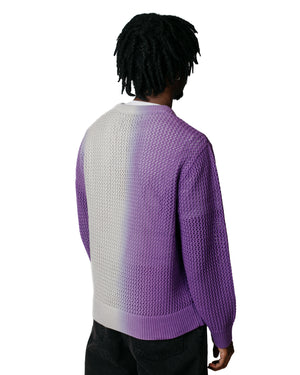 Stüssy Pigment Dyed Loose Gauge Sweater Purple model back