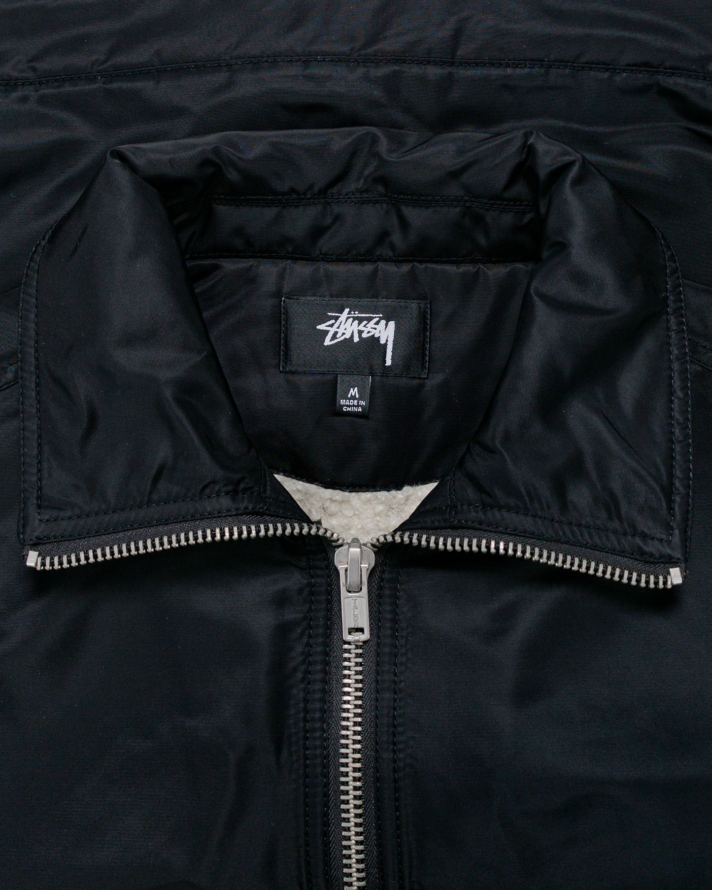 Stüssy Pile Lined Zip Jacket Black