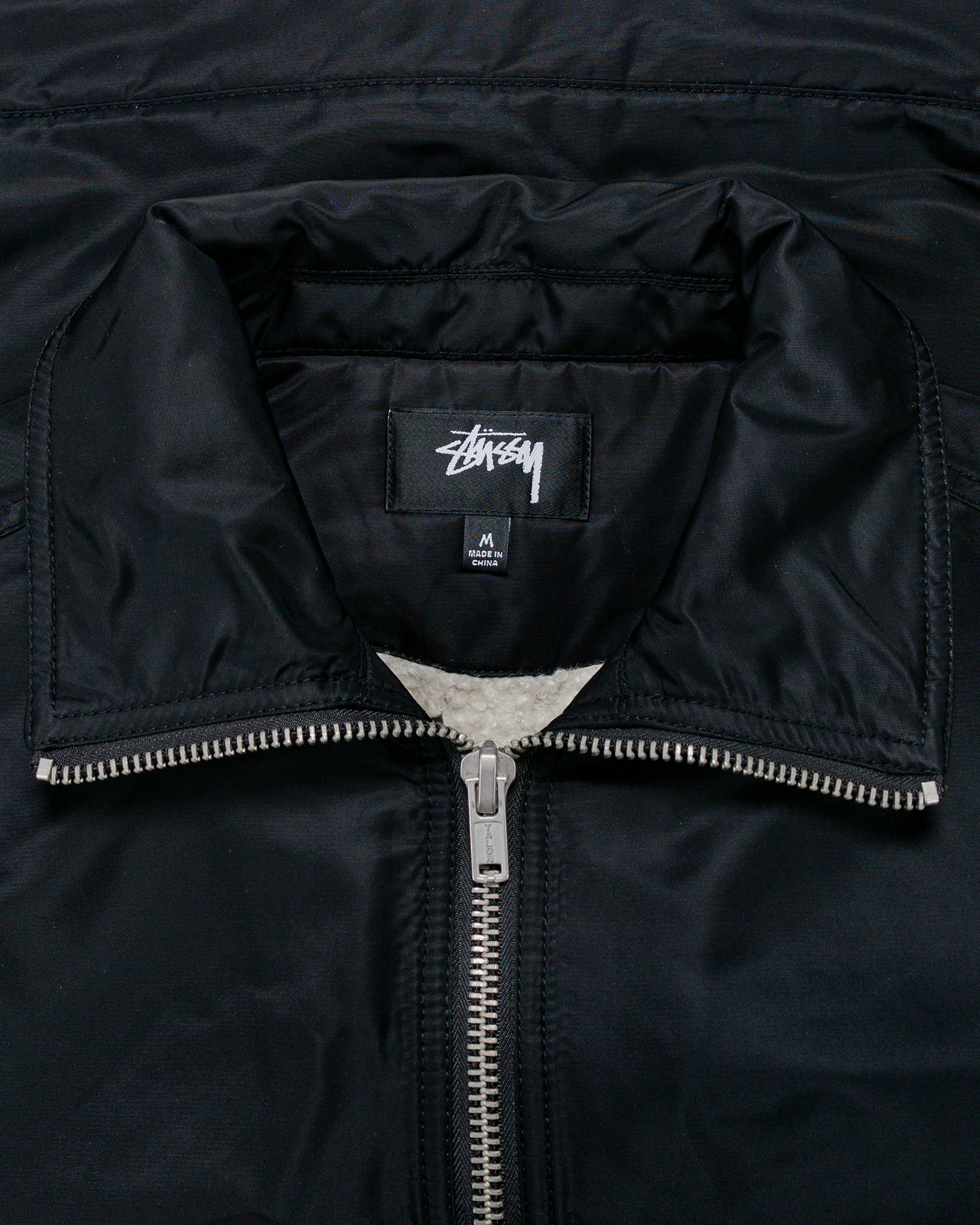 Stüssy Pile Lined Zip Jacket Black