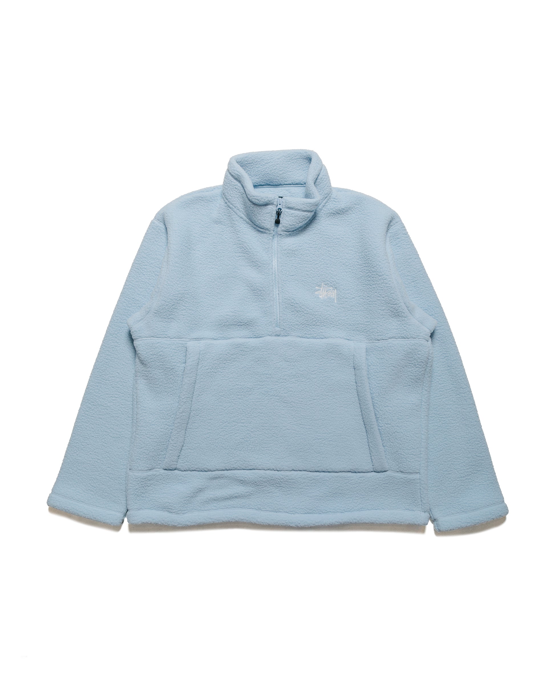 Stüssy Polar Fleece Half Zip Mock Neck Blue - Main Image