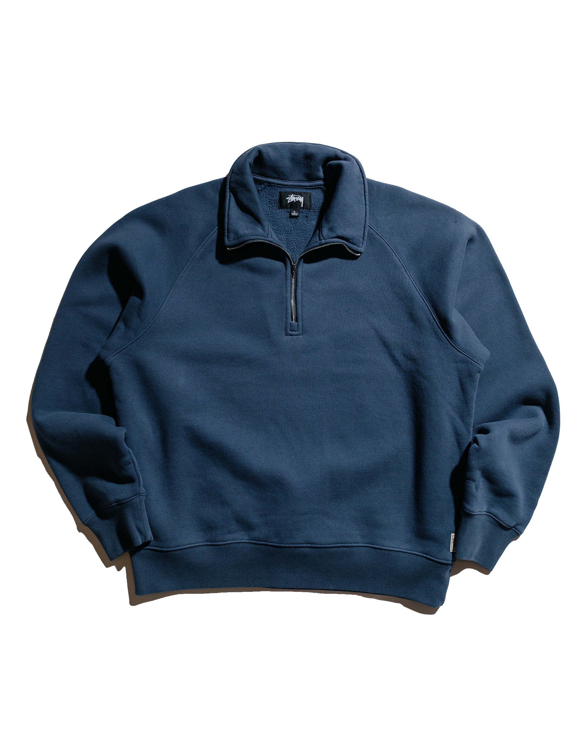 Stüssy Relaxed Half Zip Washed Black