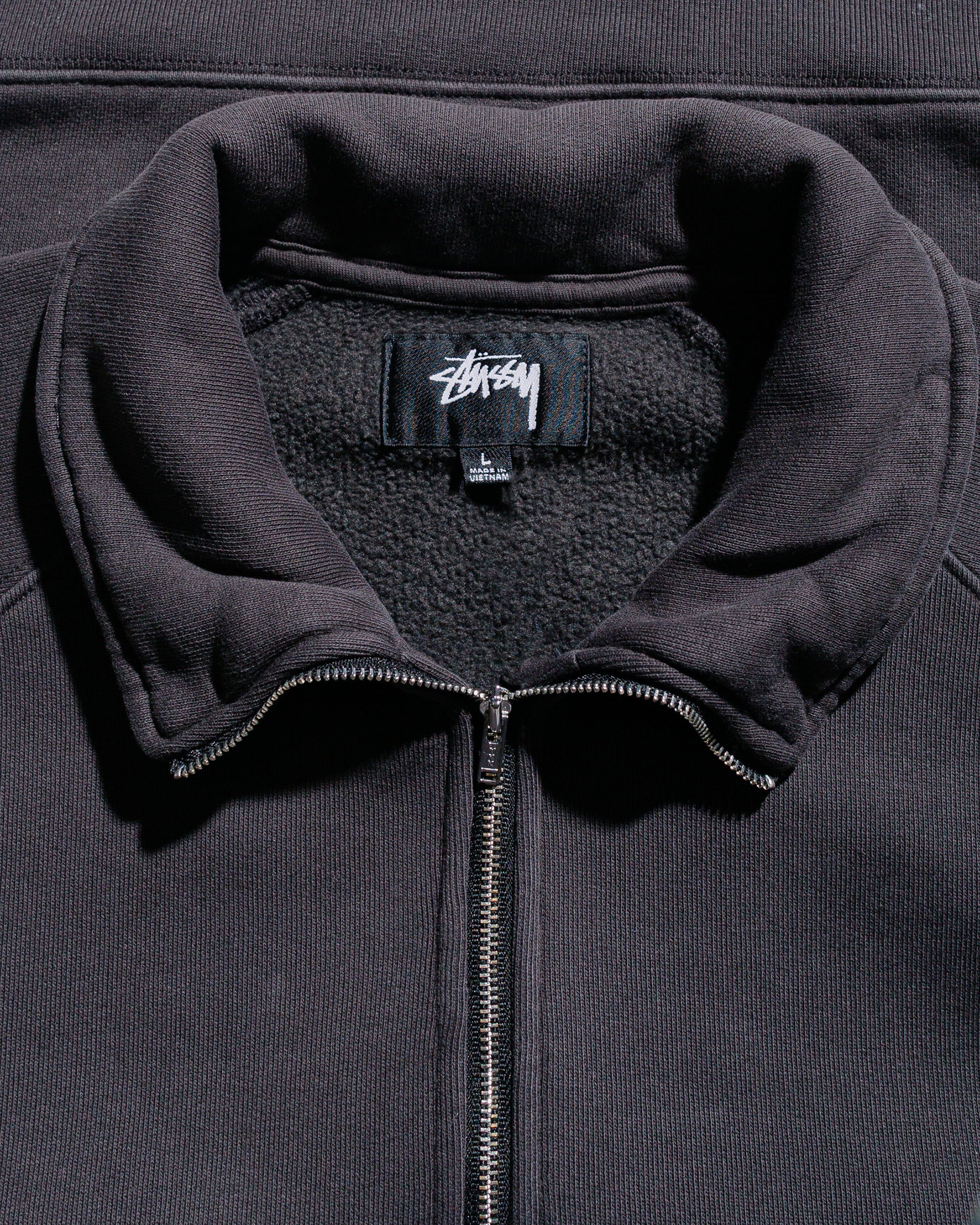 Stüssy Relaxed Half Zip Washed Black