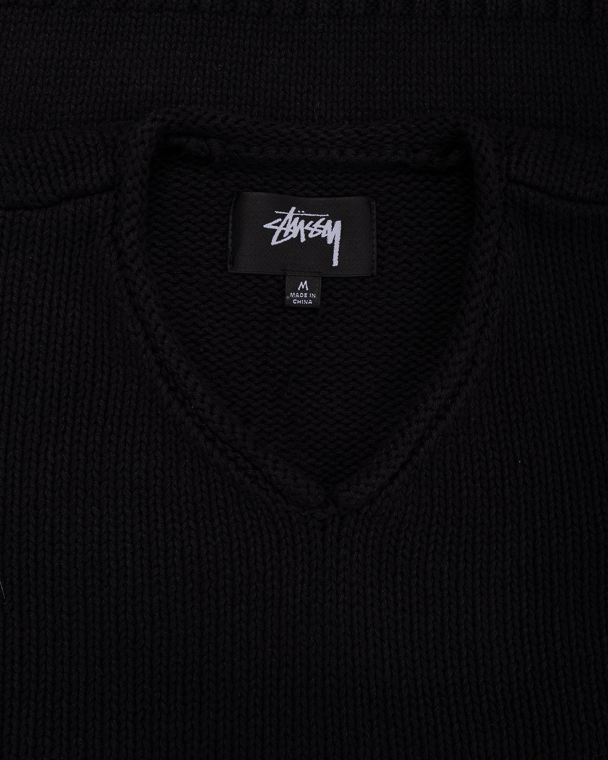 Stüssy Roll V Neck Sweater Black