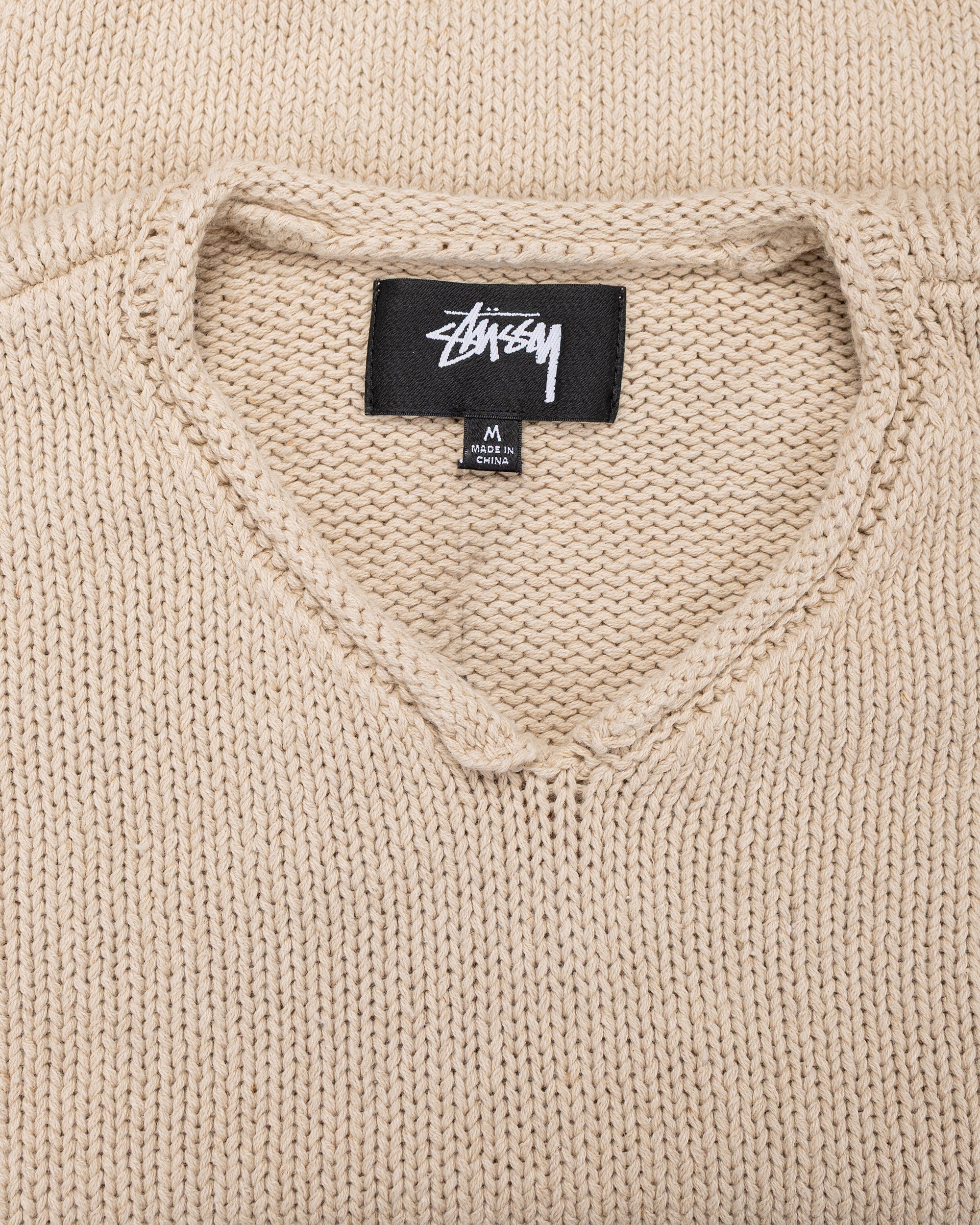 トップス Stussy Roll V Neck Sweater oatmeal Roll V Neck Sweater – Oatmeal | Tops & Knits | Stüssy
