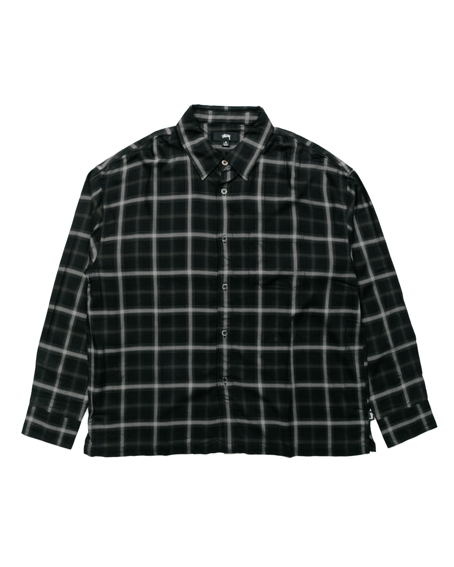 Stüssy Shadow Plaid Rayon Shirt Black