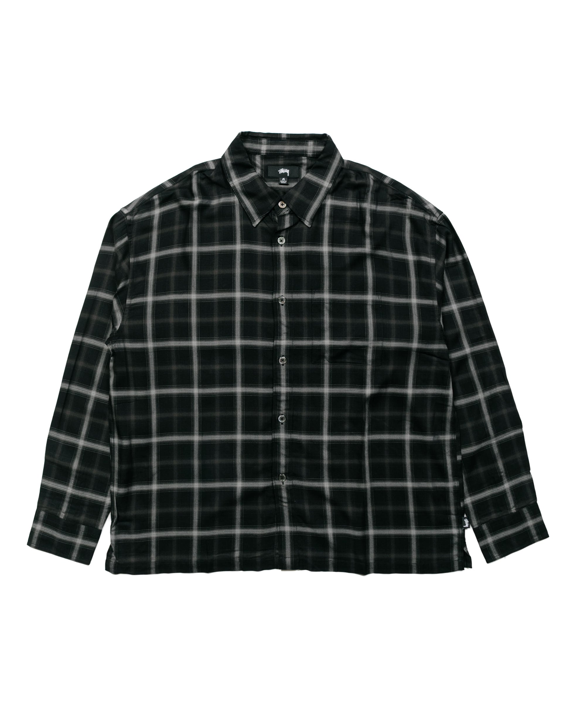 Stüssy Shadow Plaid Rayon Shirt Black