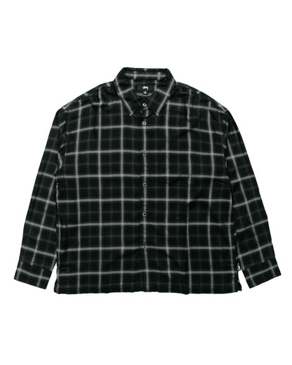Stüssy Shadow Plaid Rayon Shirt Black