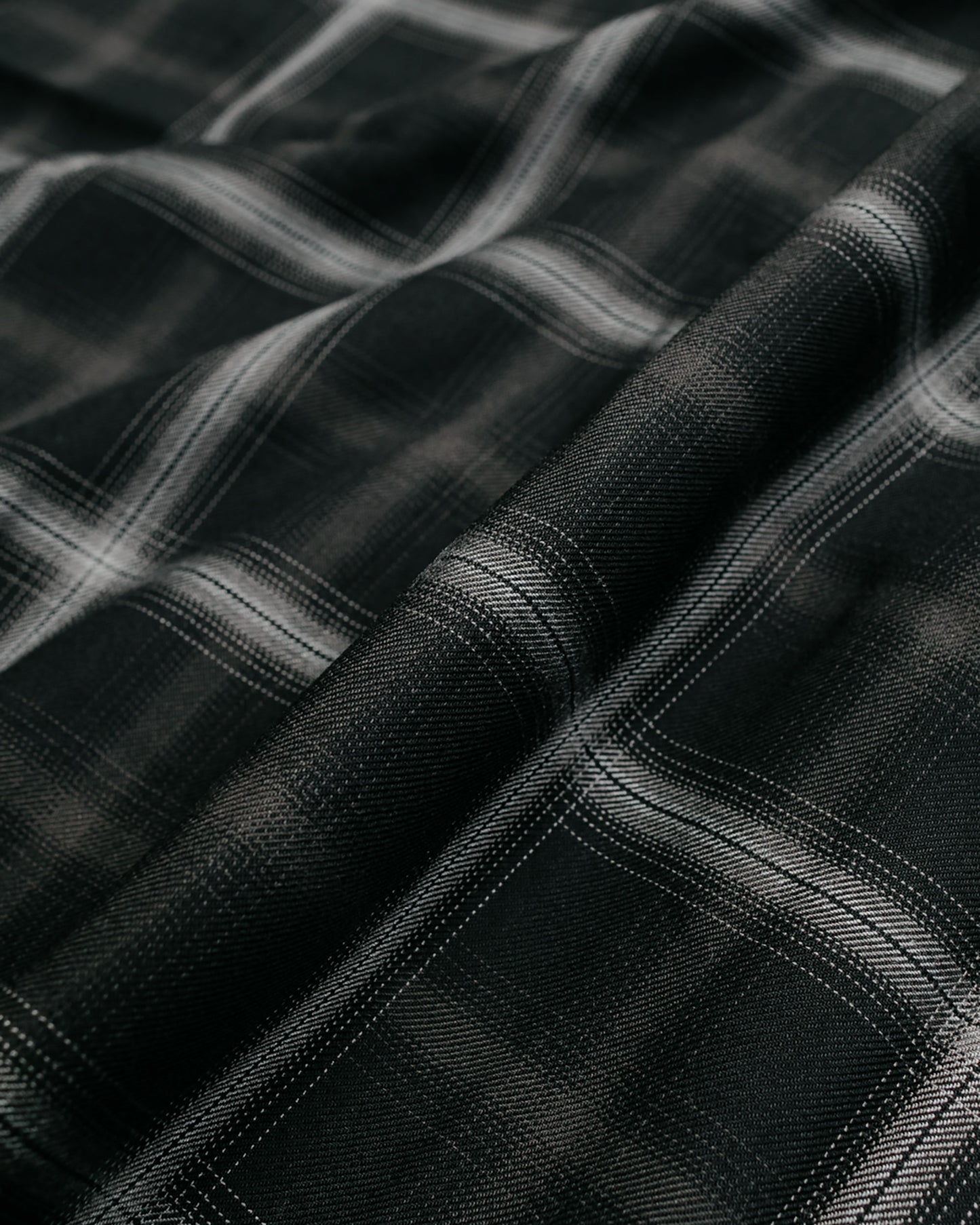 Stüssy Shadow Plaid Rayon Shirt Black fabric