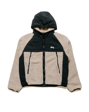 Stüssy Sherpa Paneled Hooded Jacket Beige