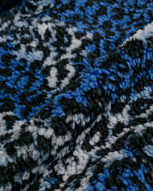 Stüssy Sherpa Reversible Jacket Blue Leopard fabric