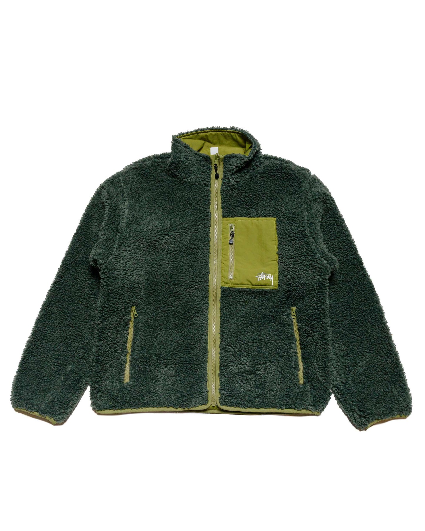 Stüssy Sherpa Reversible Jacket Dark Green