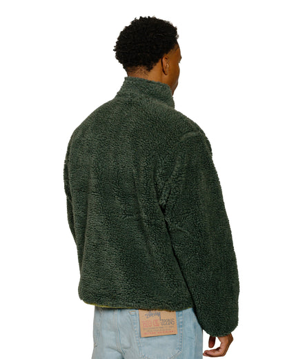 Stüssy Sherpa Reversible Jacket Dark Green model back