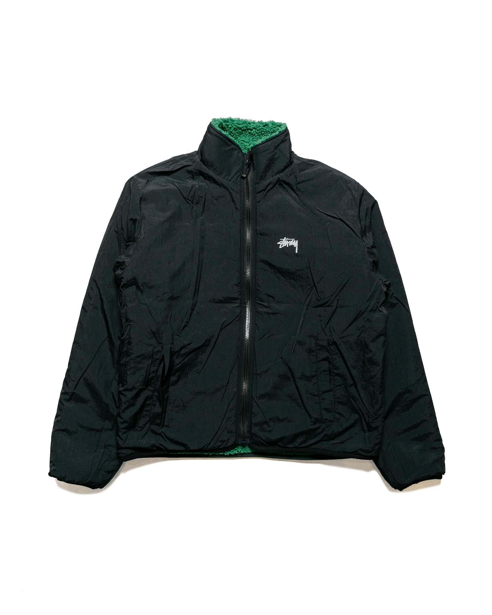 Stüssy Sherpa Reversible Jacket Green reverse