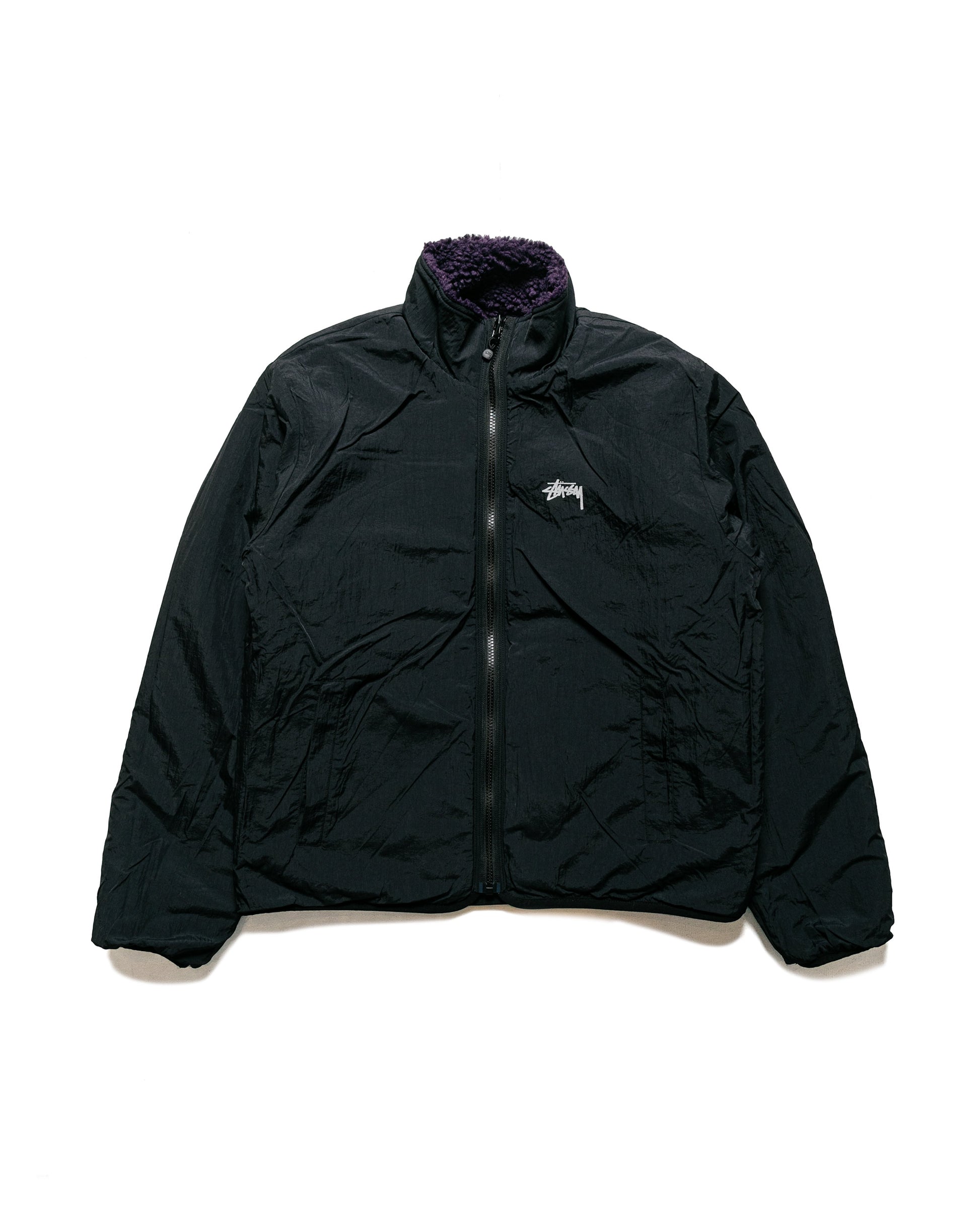 Stüssy Sherpa Reversible Jacket Purple reverse