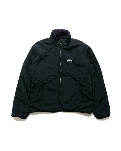 Stüssy Sherpa Reversible Jacket Purple reverse