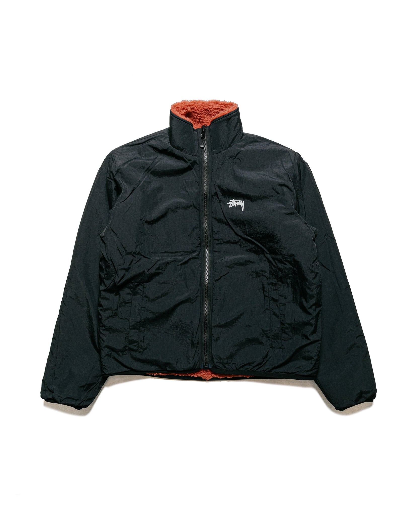 Stüssy Sherpa Reversible Jacket Terracotta reverse