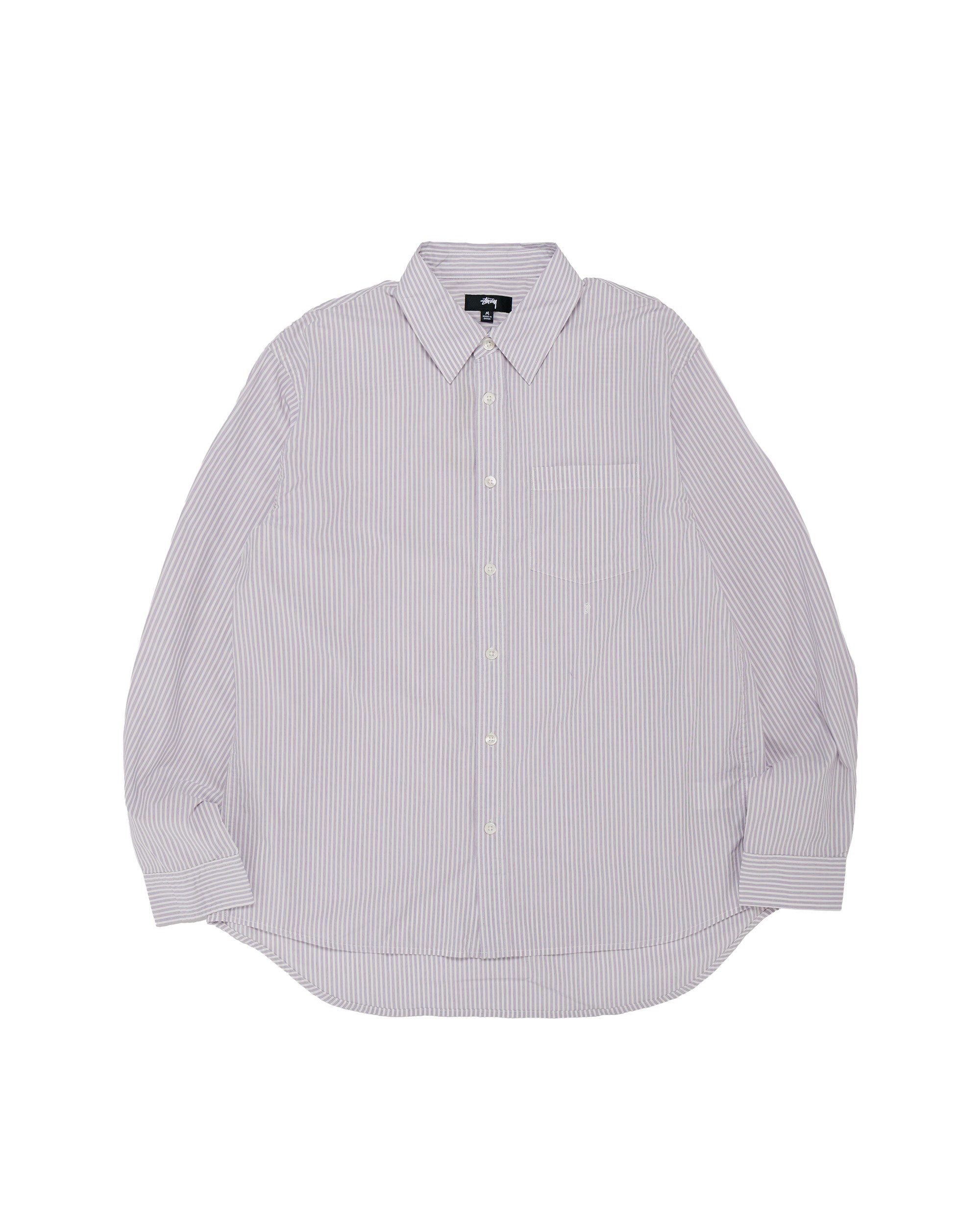 StussyStandardLSShirtPurpleStr