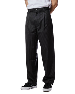 Stüssy Striped Volume Pleated Trouser Black Model Front