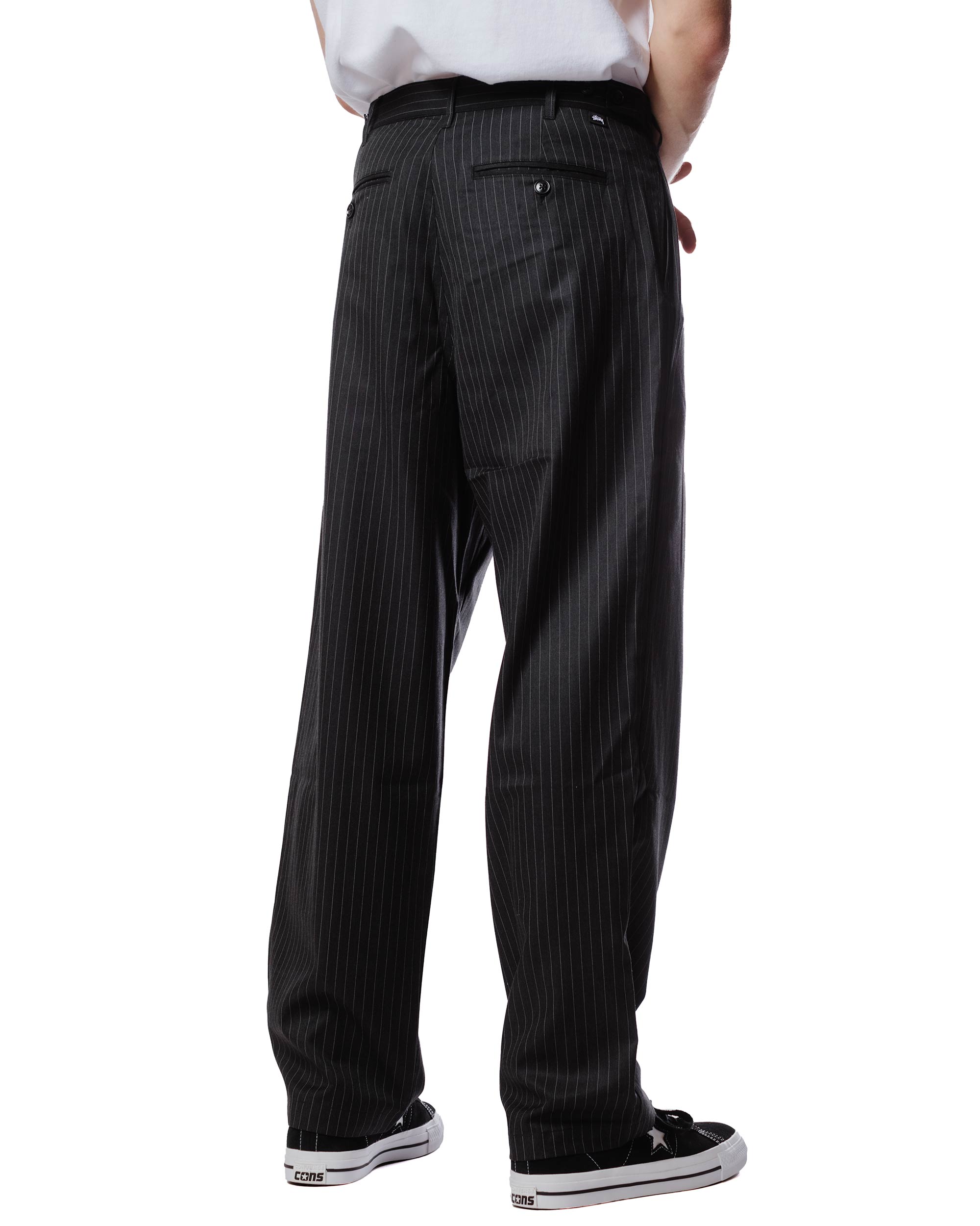 Stüssy Striped Volume Pleated Trouser Black