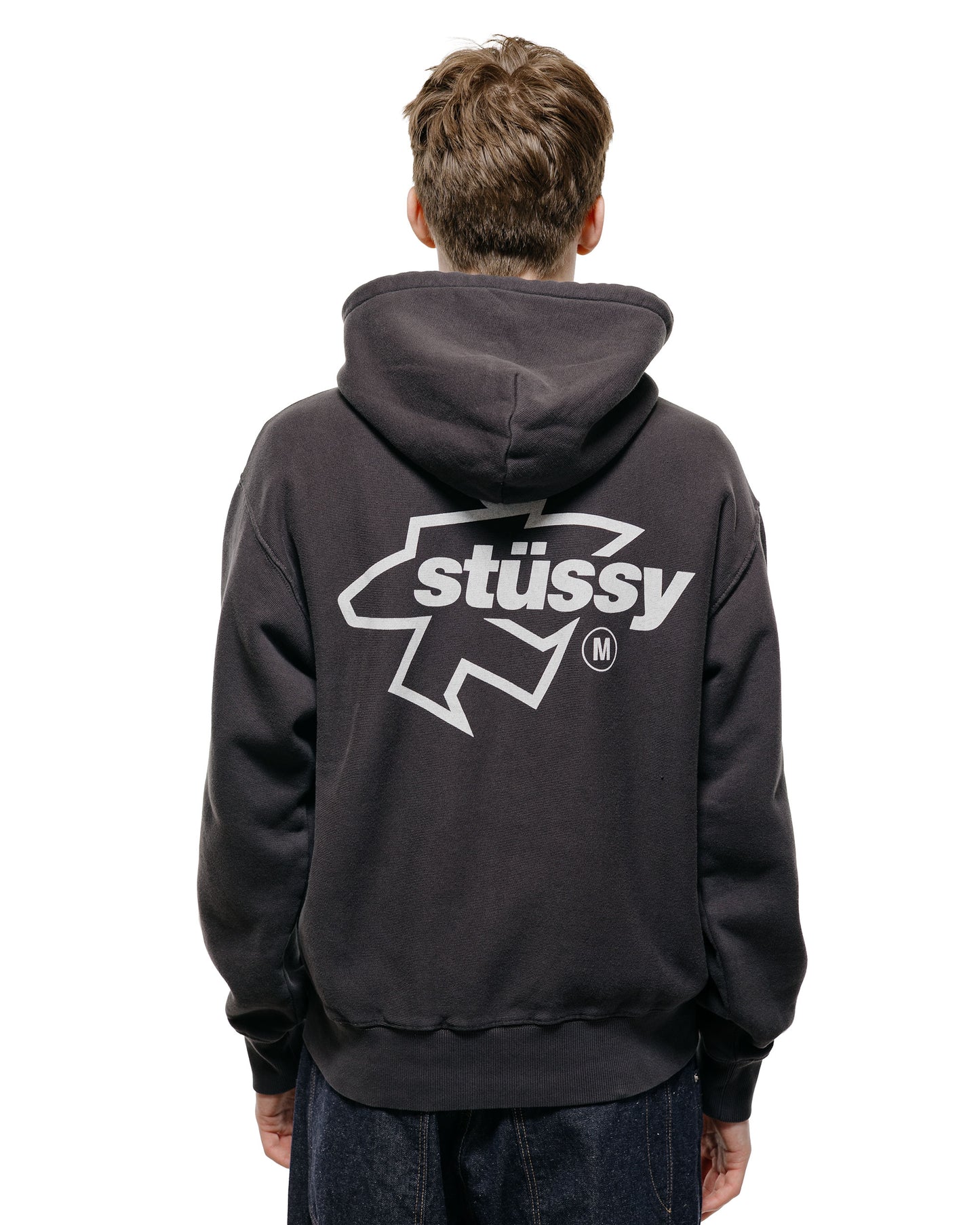 Stüssy Surf Size Garment Dyed Zip Hoodie Faded Black
