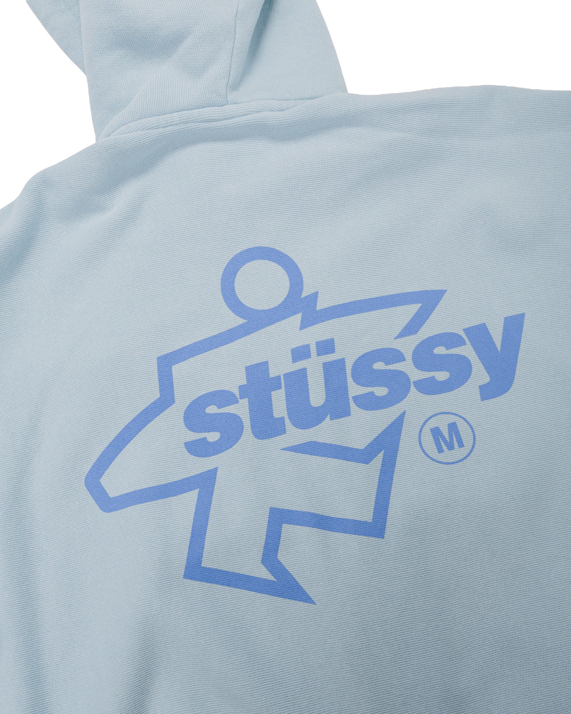 Stüssy Surf Size Garment Dyed Zip Hoodie Sky Blue