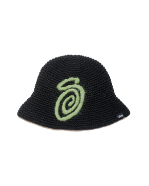 Stüssy Swirly S Knit Bucket Hat Black