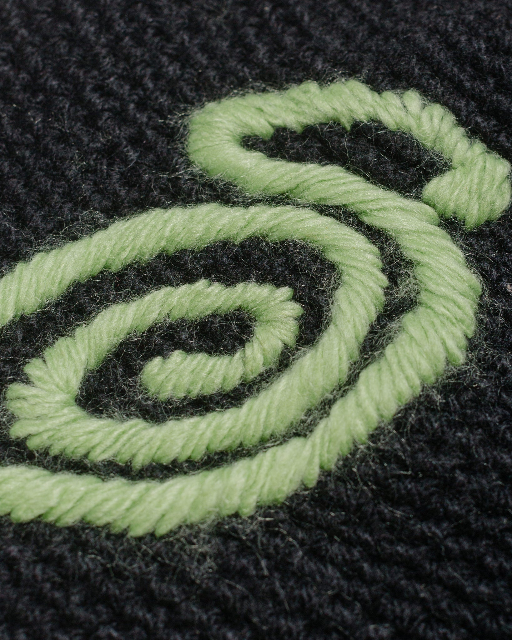 Stüssy Swirly S Knit Bucket Hat Black fabric