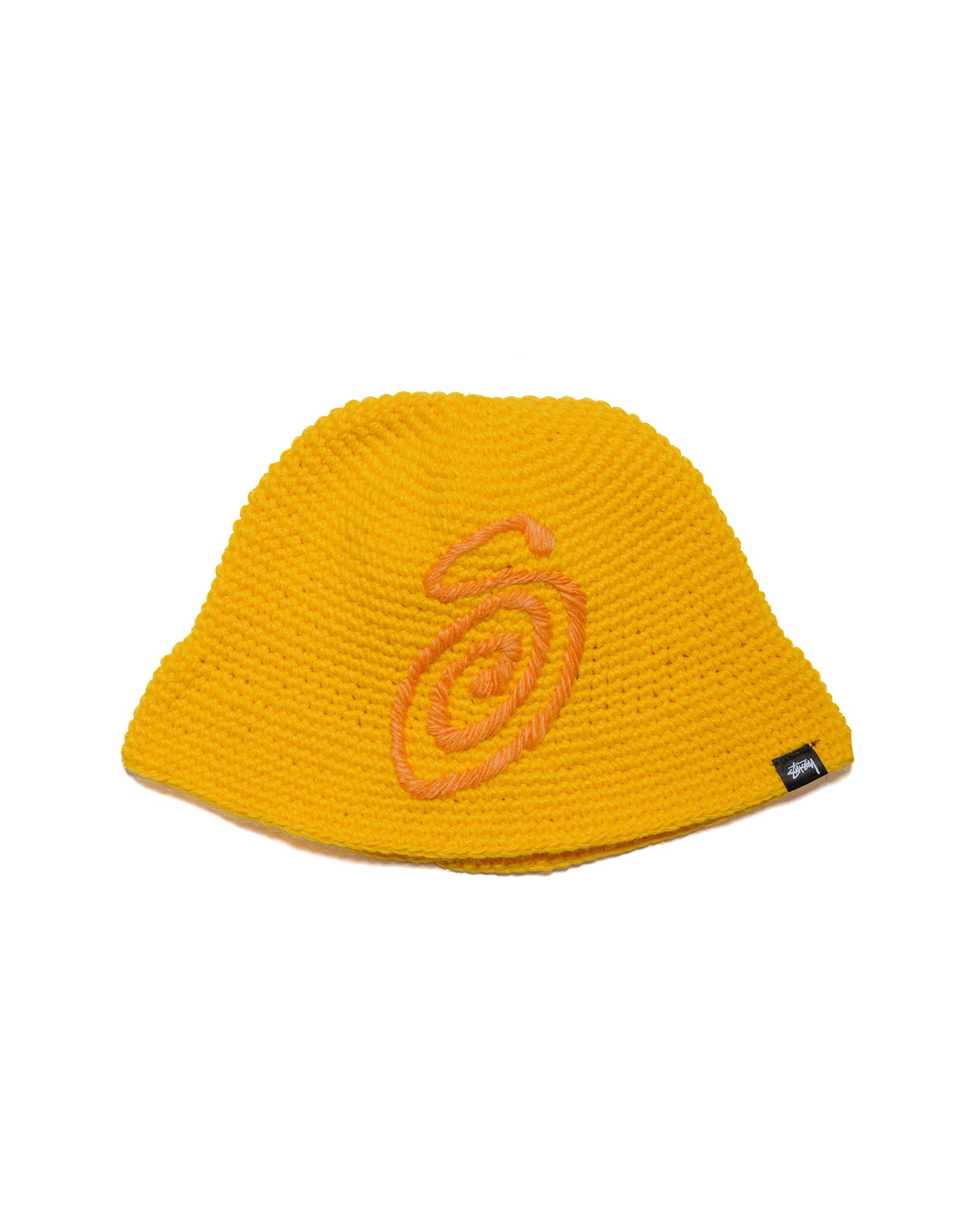 Stüssy Swirly S Knit Bucket Hat Yellow