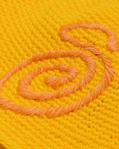 Stüssy Swirly S Knit Bucket Hat Yellow