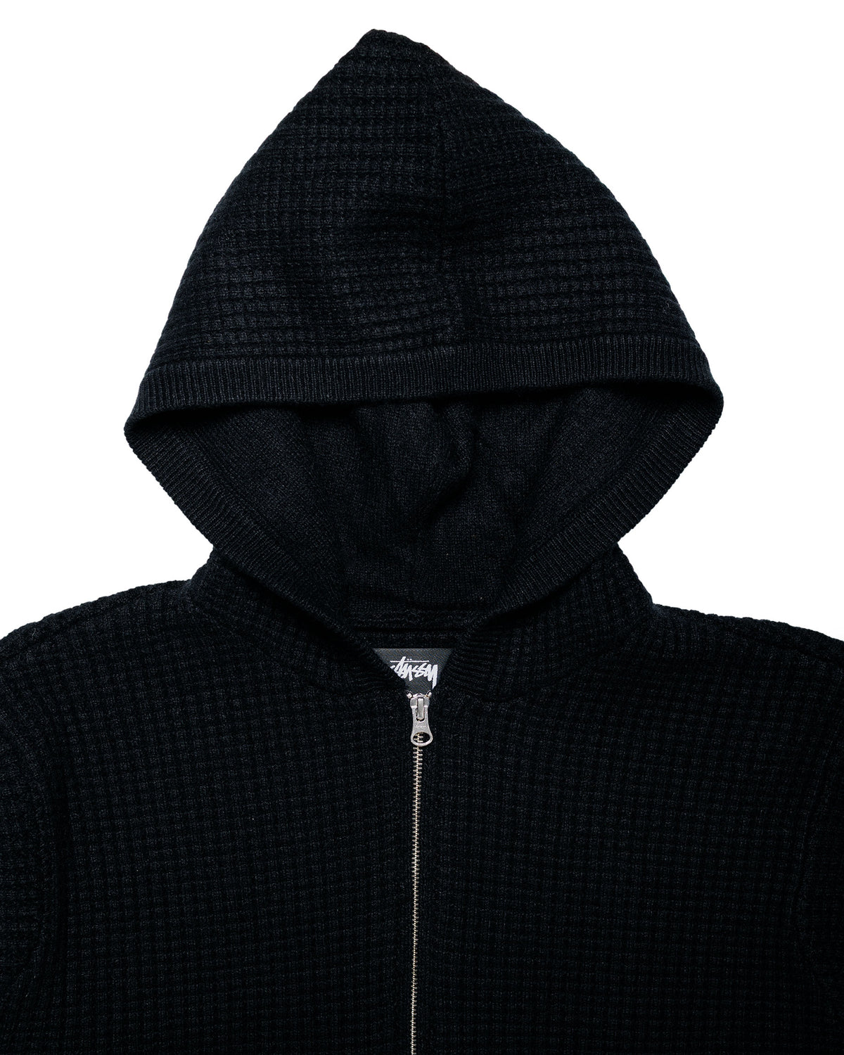 Stüssy Waffle Cashmere Zip Hood Black