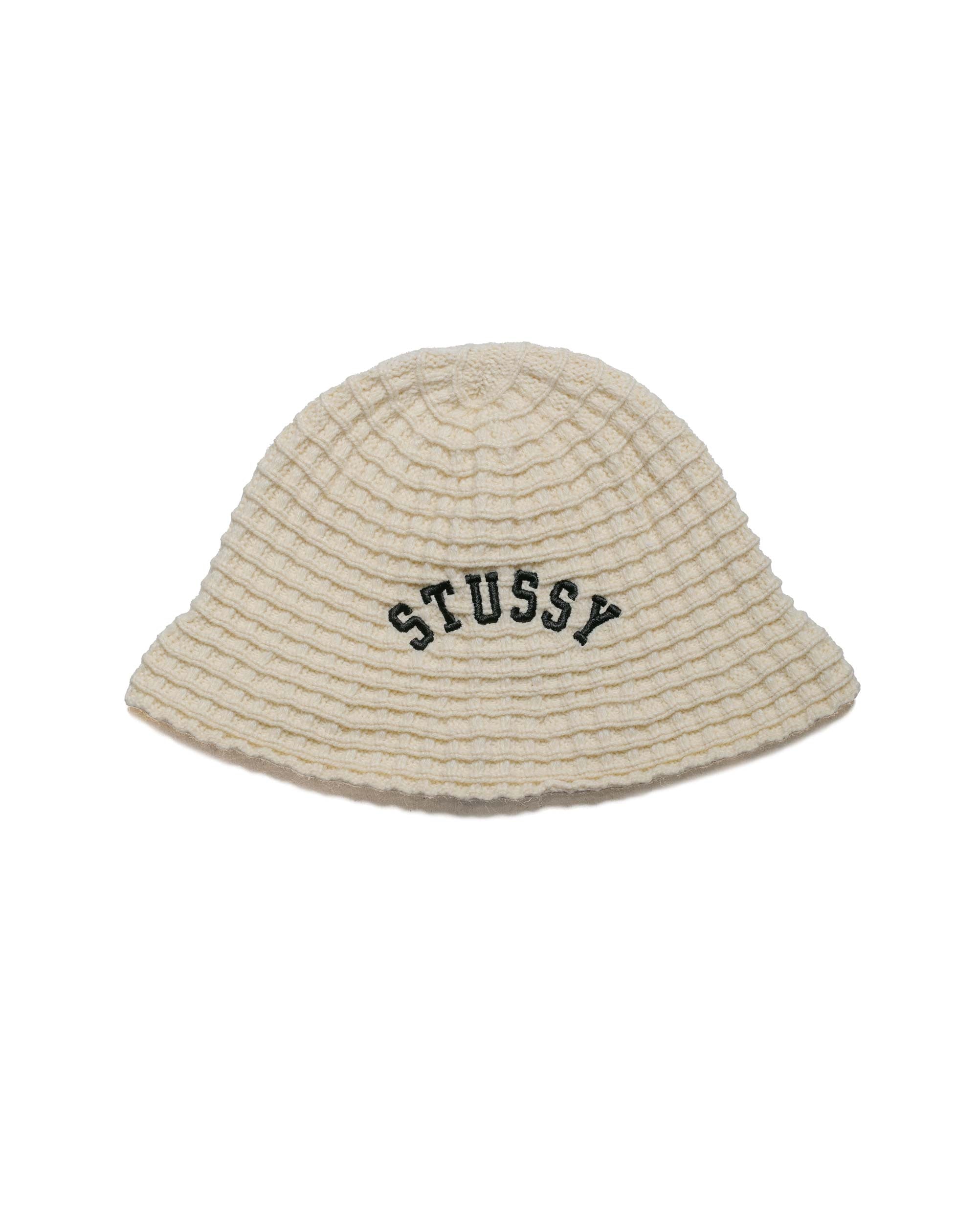 Stüssy Waffle Knit Bucket Hat Bone