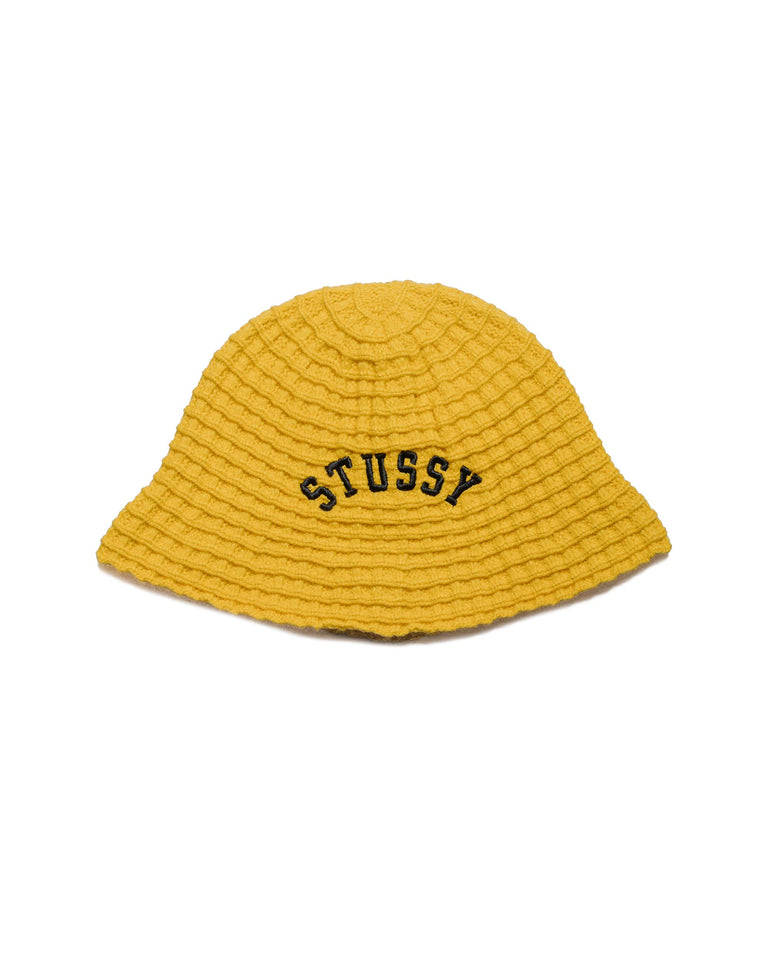 Stüssy Waffle Knit Bucket Hat Sunflower