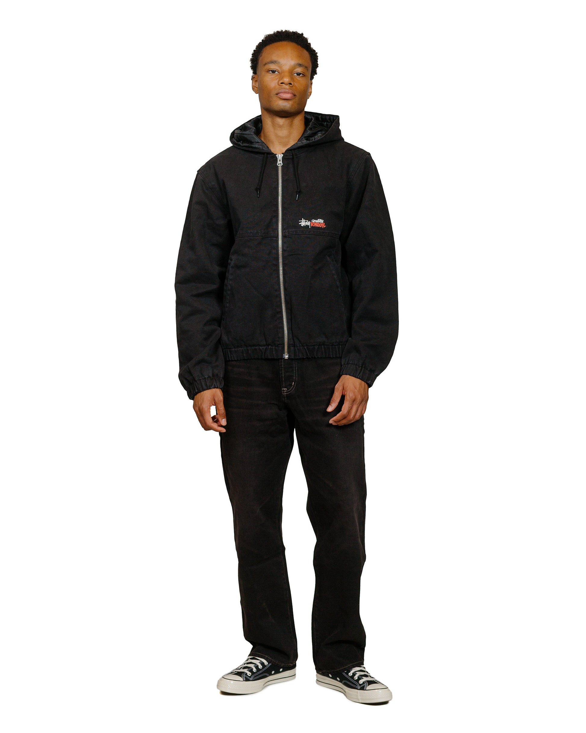 Stüssy Work Jacket Insulated Canvas Black model full